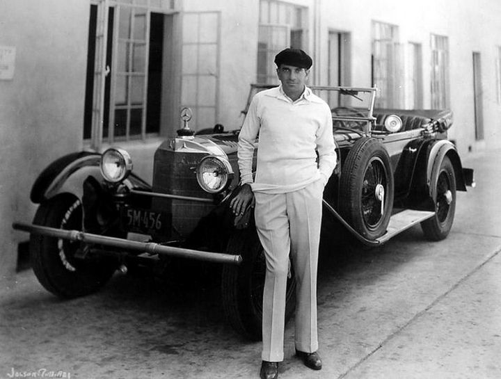 Al Jolson with his Mercedes