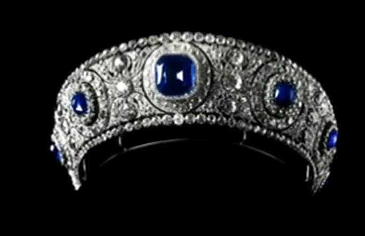 Grand Duchess Vladimir's diamond and sapphire kokoshnik tiara.
