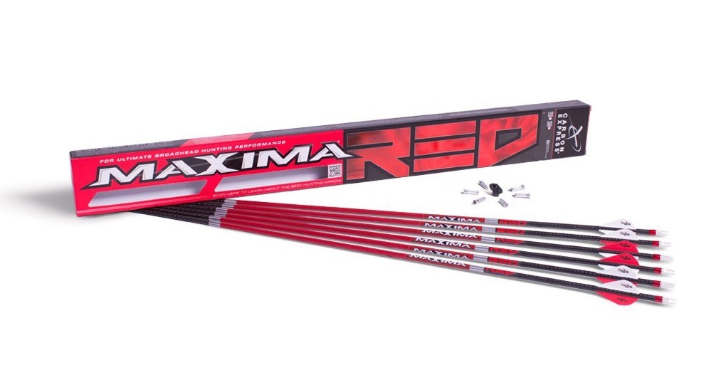 Carbon Express Maxima RED Fletched Carbon Arrows with Dynamic Spine Control and Blazer Vanes