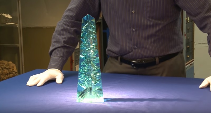 The largest cut aquamarine in the world displayed at Smithsonian