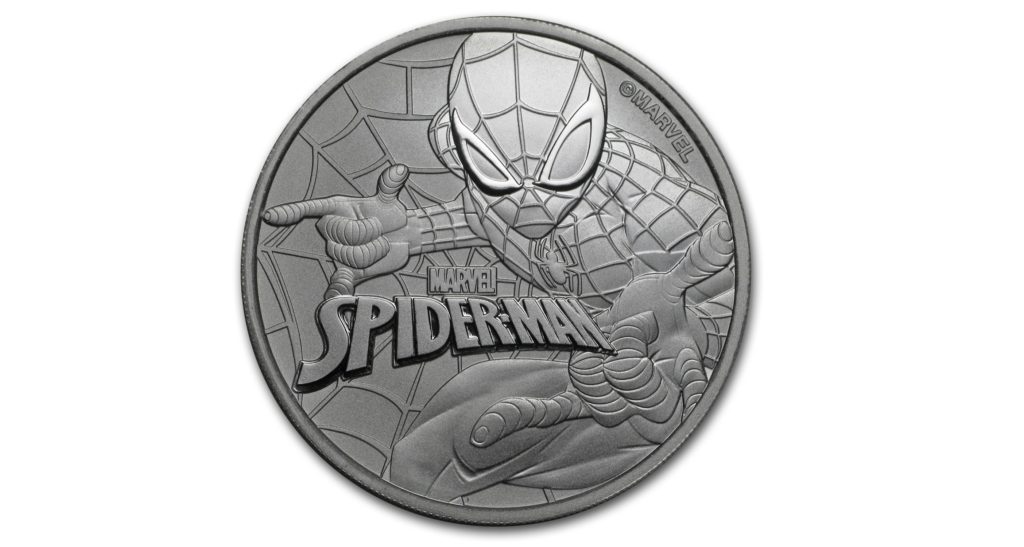 2017 Tuvalu 1 oz Silver $1 Marvel Series SPIDERMAN™ BU 