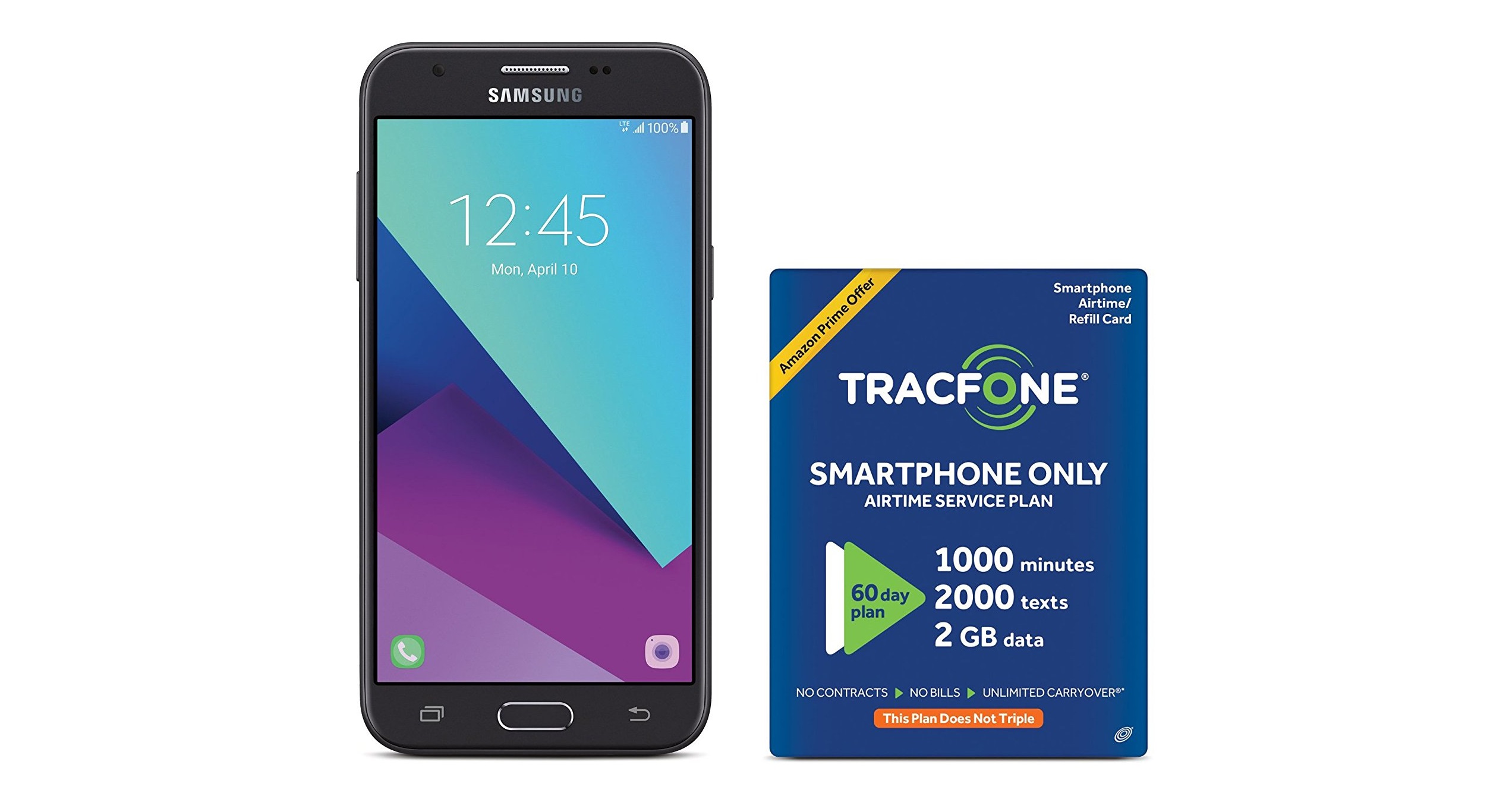 TracFone Samsung Galaxy J3 Luna Pro 4G LTE Prepaid Smartphone with Amazon Exclusive Free $40 Airtime Bundle