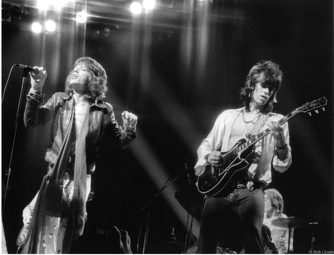 Mick Jagger and Keith Richards on stage. 1972