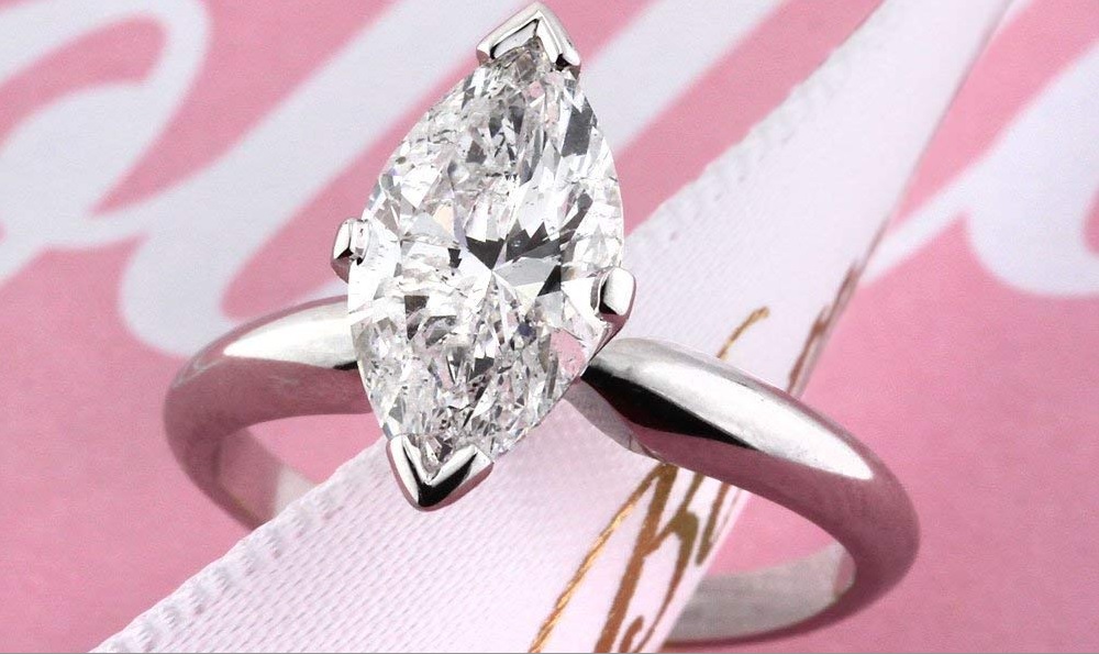 Mark Broumand 2.02ct Marquise Cut Diamond Solitaire Engagement Ring
