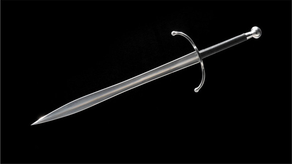 European Medieval Viking Sword Double Edge Folded Steel Iron Fittings